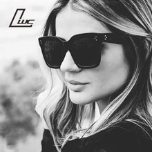 Ladies Fashion Sunglasses Women Flat Top Oversize Shield Shape Glasses Brand Design Vintage Sun Glasses Female UV400 Rivet 2016