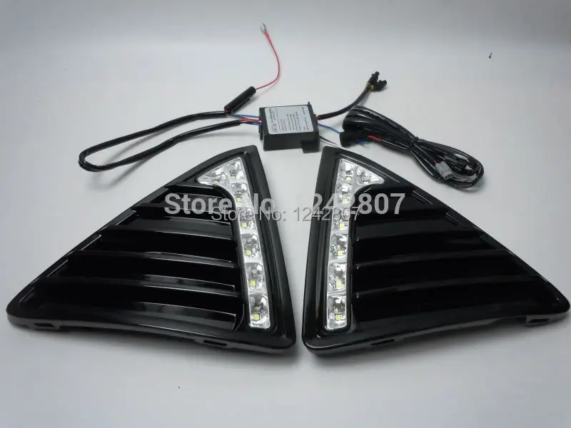 

Free shipping E-mark daytime running lights LED Car DRL with turn off and dimmer function case for 2012 Ford Focus 3 ,fog light