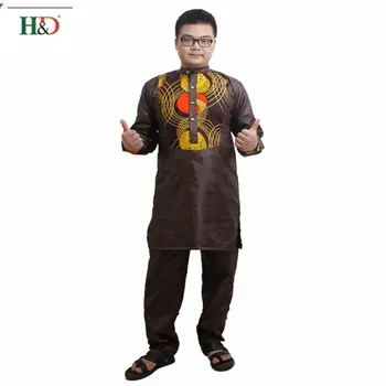 

H&D All african traditional dashiki for men long sleeve clothing Fashion Design wax patchwork robe africaine men 2018 bazin