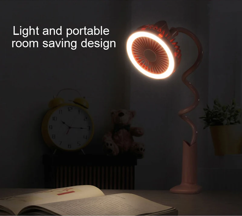 Портативный Гибкая usb-лампа с светодиодный свет 2 Скорость Регулируемый кулер мини-вентилятор Удобный маленький стол настольный USB вентилятор охлаждения для ребенка