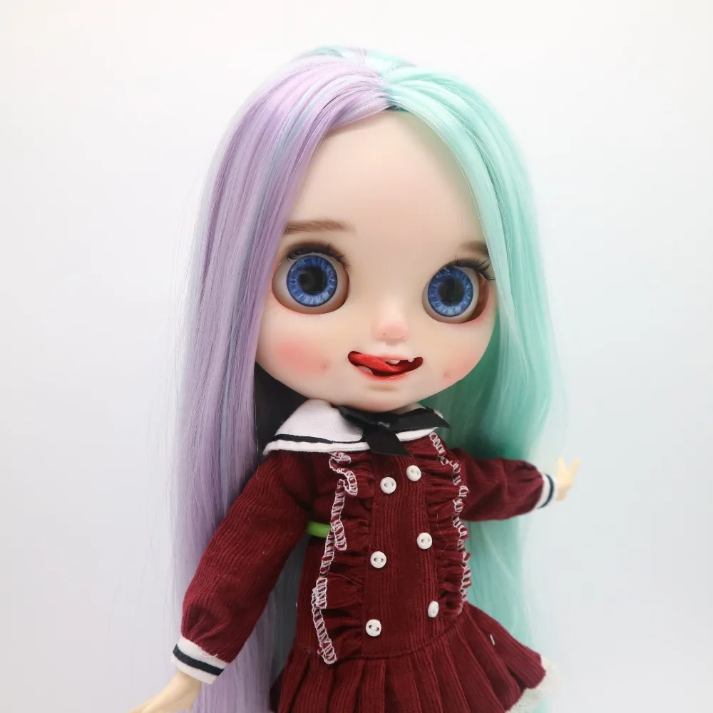 Изготовление на заказ кукла DIY Изменение blyth кукла для девочек Обнаженная кукла смешанные волосы(не включает одежду) имеют зубы, язык