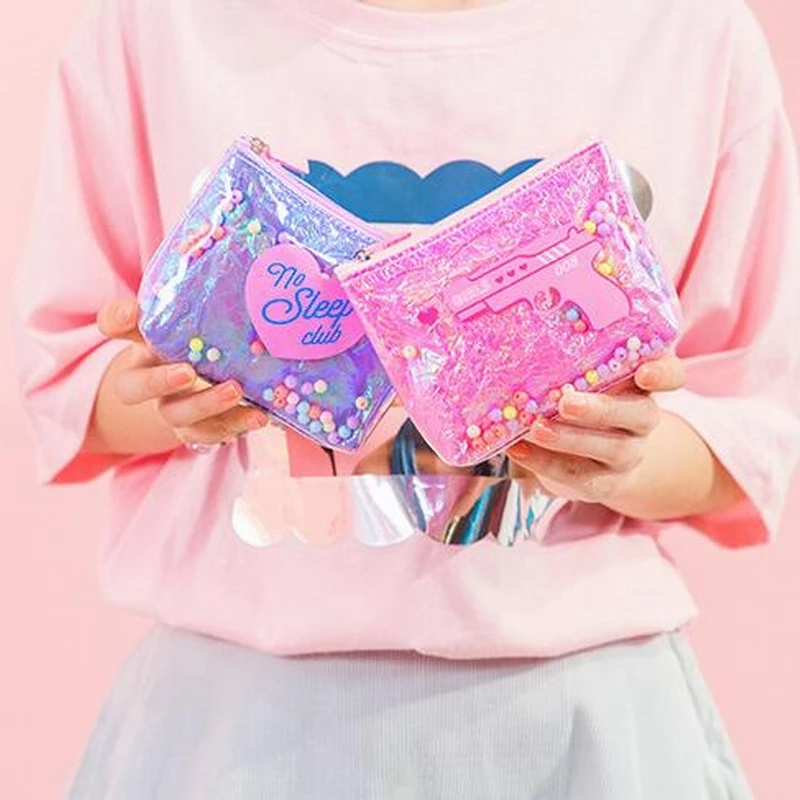 Женский кошелек с жемчугом Milkjoy блестками для девушек косметичка в форме сердца