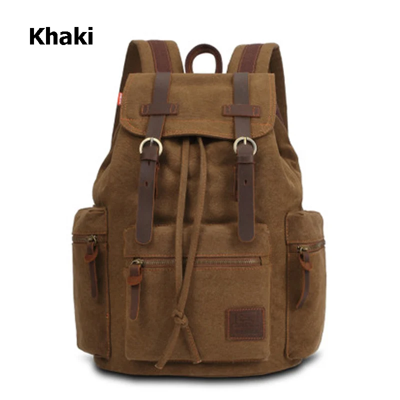 Men Canvas Backpack Vintage Women New Fashion Travel Bags Large Capacity Teenager School Backpacks Anti-theft Rucksack BP0186 (15)