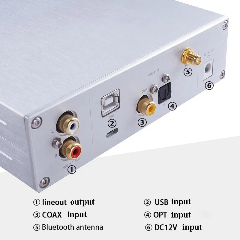  Lusya ES9038Q2M DAC CSR8675 Bluetooth 5.0 APTX HD XMOS-208 USB Audio Decoder Stereo DSD512 Con jack
