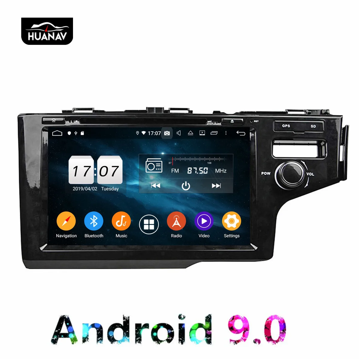 Discount DSP Android 9.0 Car DVD Player GPS navigation For Honda Fit JAZZ RHD 2014-2017 auto radio stereo multimedia player unit recorder 3