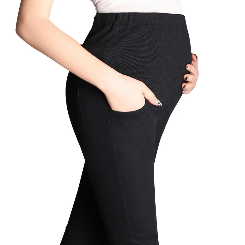 Рабочие Брюки для беременных, эластичные облегающие джинсы с открытой щиколоткой для беременных, облегающие брюки с высокой талией для беременных
