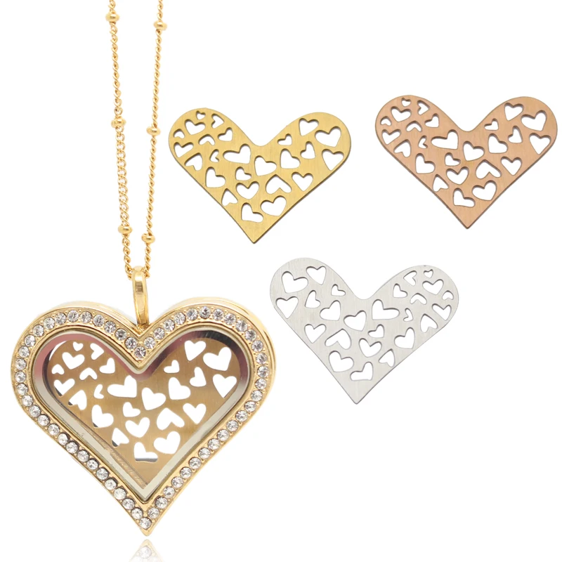 

Carvort 316L stainless steel hollow out back plate fit in our new heart locket