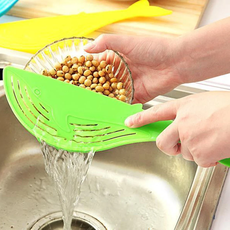 

Smile clip type cleaning rice washing dewatering sieve drainer device strainer cooking tools debris filter kitchen gadgets 9