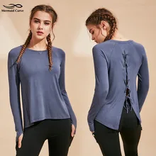 Рубашка для йоги топ с регулируемой спинкой с перекрещивающимися ремешками дизайн последний стиль фитнеса с длинным рукавом Футболка гимнастическая майка для женщин