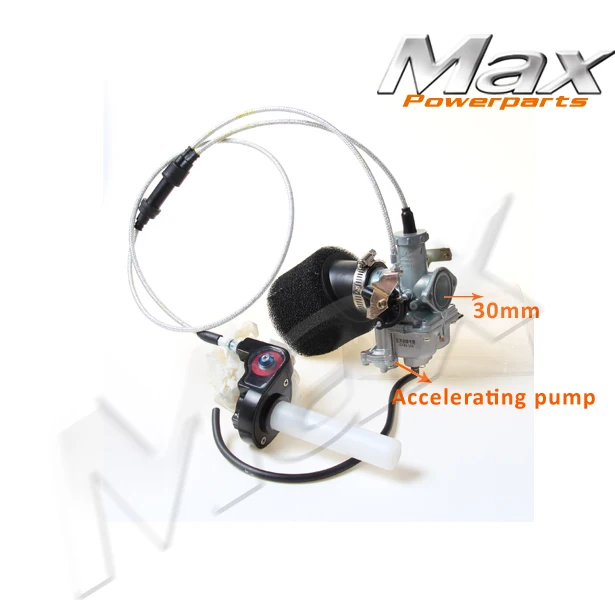 FIT FOR KEIHIN 30mm PZ30 Carburetor Power Jet Accelerating Pump + Visiable Throttle Settle