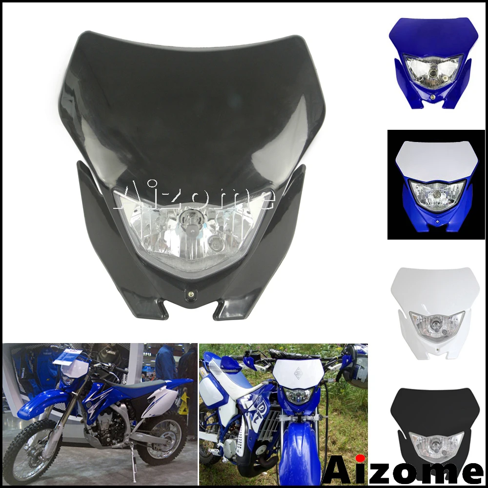Черная фара для мотокросса Yamaha WR450F WR250F YZ YZF TW TTR DR RM Supermoto Dirt Pit Bike передний маяк| |