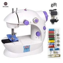 Mini nähmaschine elektrische multifunktions tragbare flachbett mit netzteil dual speed stich muster 1 stück