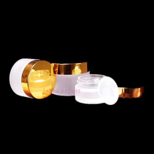 

5G 10G 20G Gold cap with silver glass cream jar,cosmetic container,Cosmetic Jar glass bottle