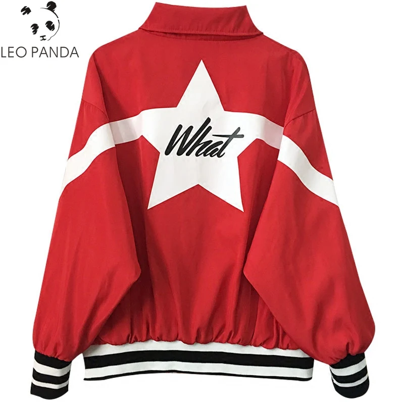 Spring Autumn Women Zipper Turn Down Collar Batwing Sleeve