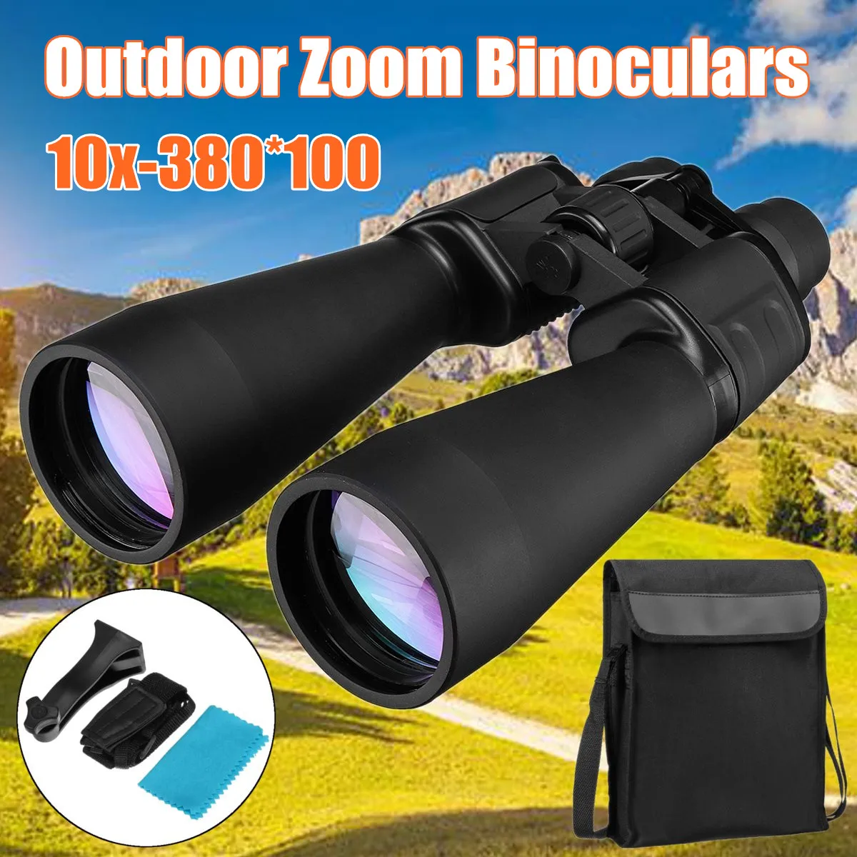 

10-380x100 Wide Angle Professional Binoculars Long Range Zoom Hunting Telescope Waterproof High Magnification High Definition