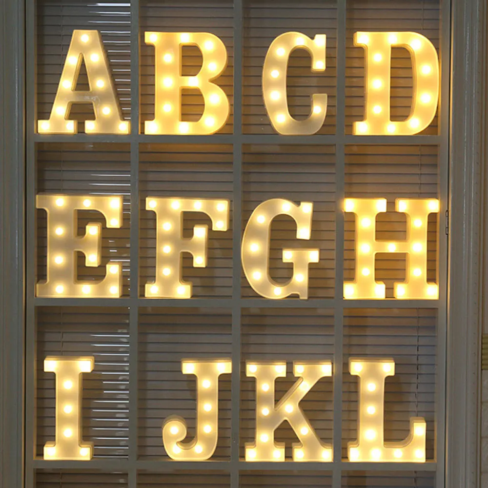 

LED Light Circus Glow Decoration White Standing Vintage Creative Home Office Gift Wedding Party Christmas Name Accessories Sign