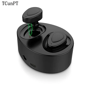 

TCunPT New TWS K2 Twins Portable Mini Wireless EarBud Stereo Power Bank Bluetooth Earphone Stereo Headset with Charging Cradle