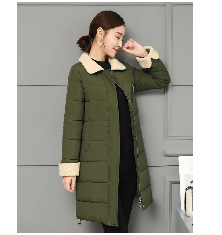 Women Jacket Winter Coats Long Outwear Jackets Cotton Padded Clothing Zipper Warm Winter Jacket 2018 Korean Ladies Coat CH642 (15)