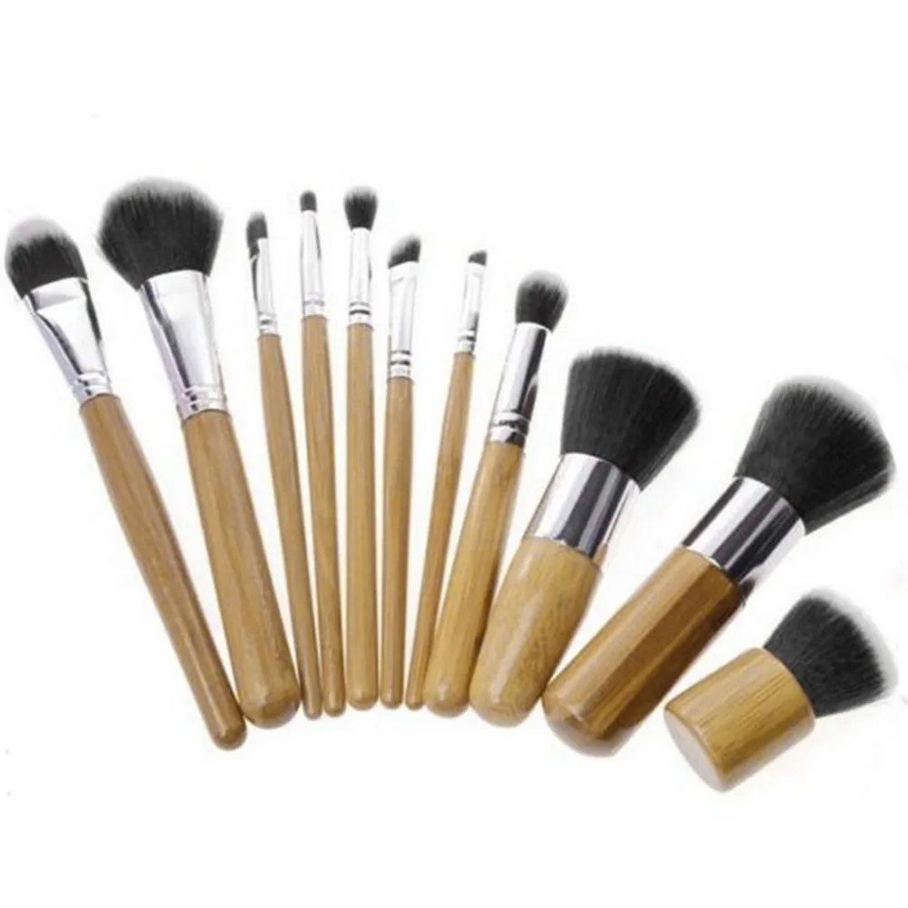 

11 pcs Professional Make Up Tools Pincel Maquiagem Wood Handle Makeup Cosmetic Eyeshadow Foundation Concealer Brush Set Kit