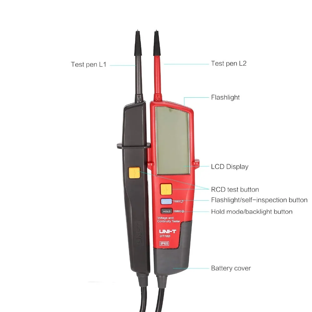 UNI-T UT18C UT18D Автоматический диапазон напряжения измеритель непрерывности УЗО тестер ЖК-дисплей/светодиодный индикатор Даты держать без батареи детектор обнаружения