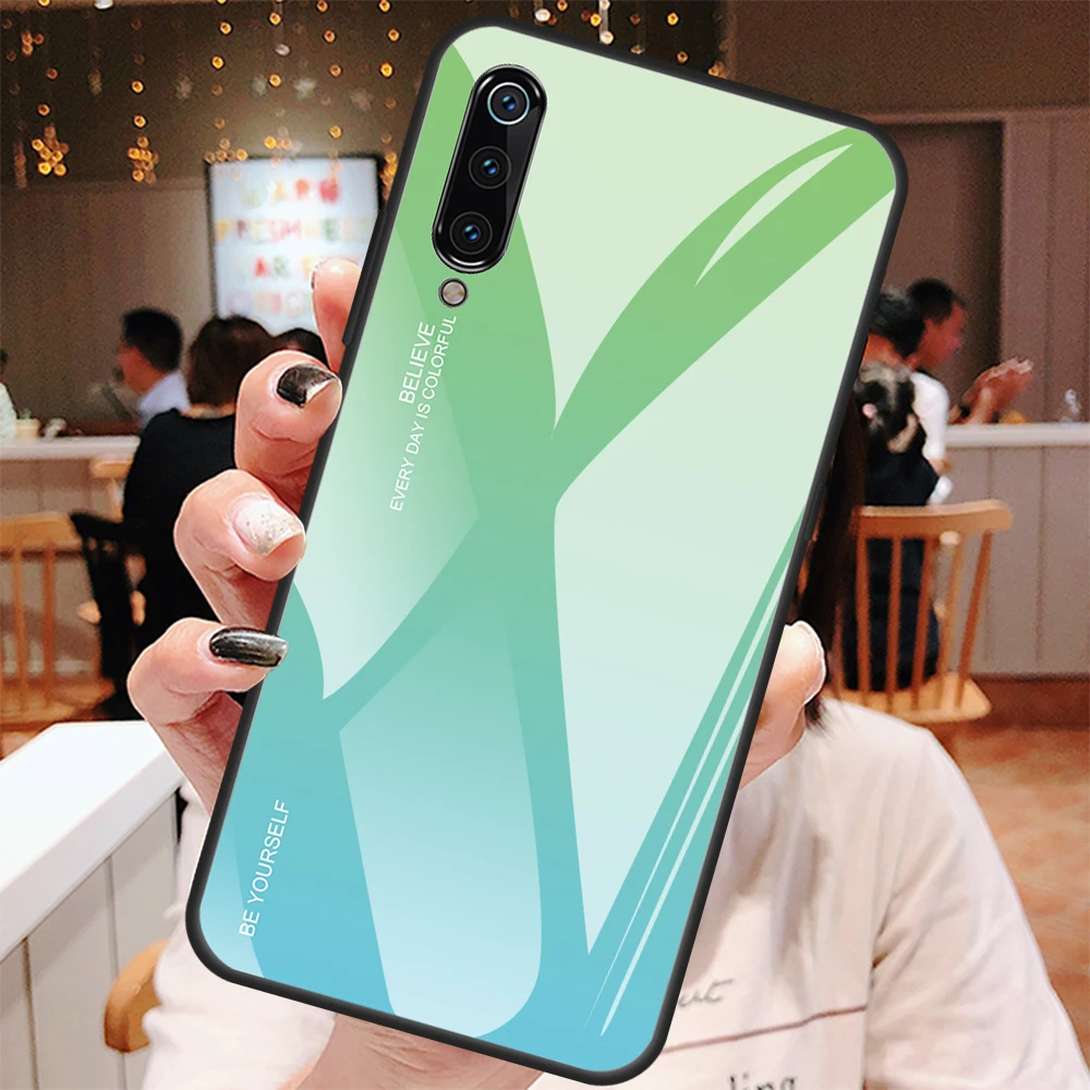 

Tempered Glass Back Case For Redmi K20 Pro 7 Note 8 7 6 Pro 5 Plus Gradient Color Cover For Xiaomi Mi 9 SE 8 Lite F1 5X 6X Max 3