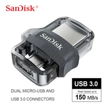 SanDisk флеш-накопитель USB 3,0 16G 32G высокоскоростной двойной OTG флеш-накопитель 64G 128G Мини-накопитель sdd3 карта памяти USB накопитель
