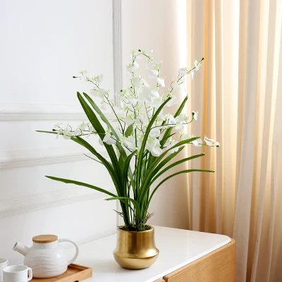 1 компл. Цветок+ ваза высокого качества хорошо разработанный стол искусственный Голубь из латекса композиция цветок орхидеи Настоящее прикосновение