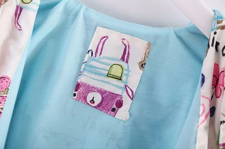 Casual com Capuz Outerwear para Meninas Pintados à Mão Novo Primavera Verão Meninas Jaquetas Moda Crianças Roupas Protetor Solar 2-8 t & 11 moda pintados à mão crianças roupas protetor solar meninas