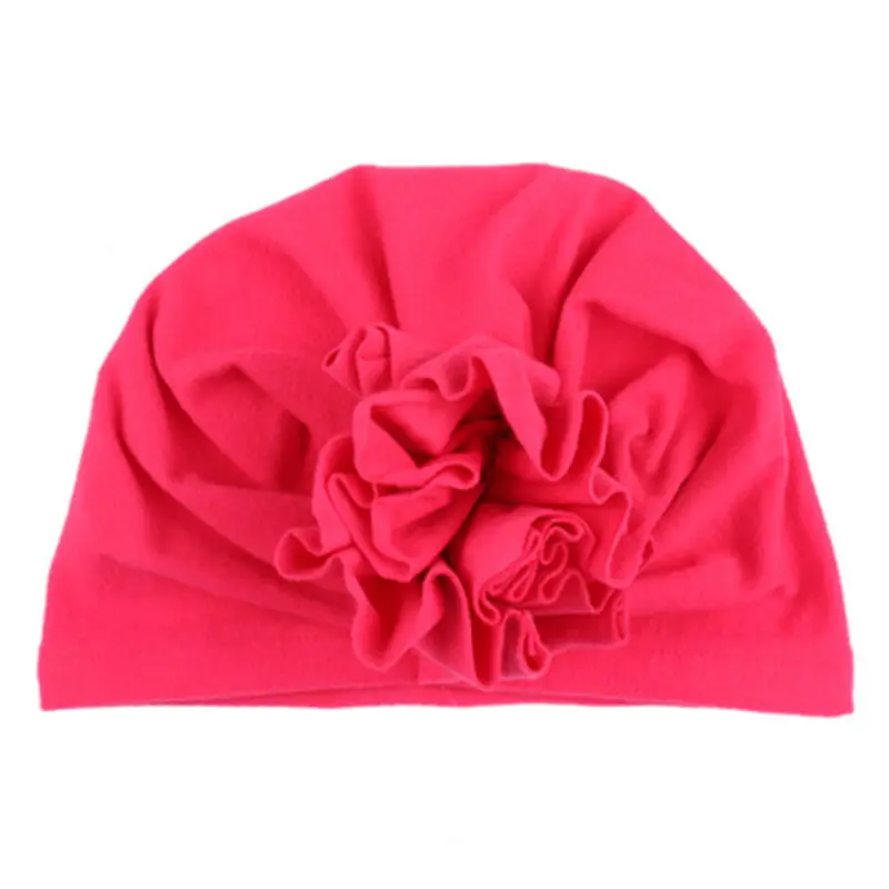 Милая Детская Тюрбан Хиджаб оберточная бумага для головы шляпа бандана шарф Кепка для волос - Цвет: Розово-красный