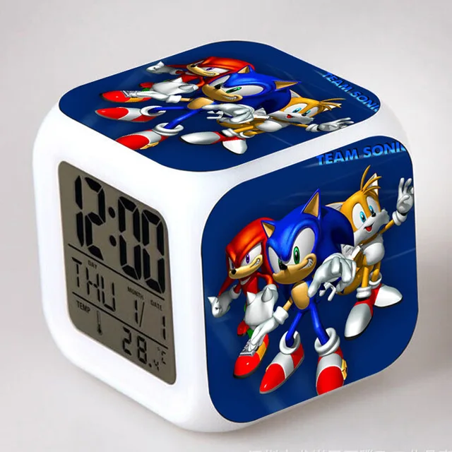Sonic the Hedgehog светодиодный Будильник хвосты Miles Prower часы reloj despertador цифровые часы Dr. Robotnik horloge digitale Saat - Цвет: Цвет: желтый
