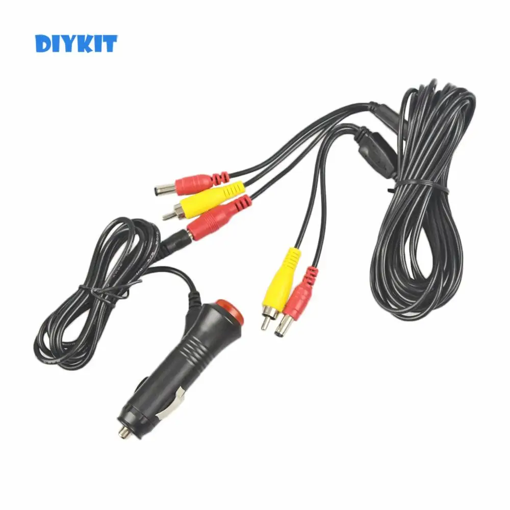 Diykit 5.5 X 2.1mm Dc12v Input Car Charger Power Adapter+ Av Rca