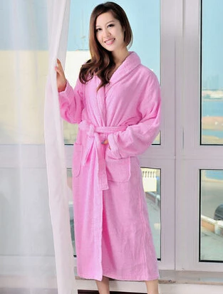 Женский мягкий махровый халат из 100% хлопка бесплатная доставка|cotton terry bathrobe|terry