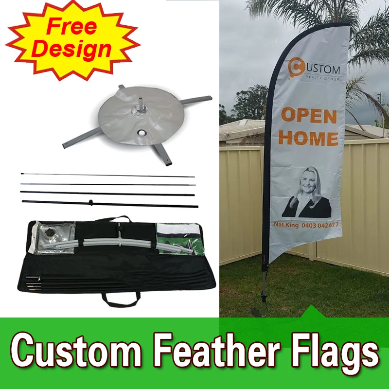 

Free Design Free Shipping Single Sided with Cross Base Cheap Banner Flags Outdoor Feather Banner Printing