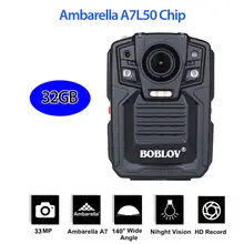 BOBLOV HD66-02 камера для тела полицейская Full HD 1296P поношенная камера politie Карманный видеорегистратор 32 Гб Камера ночного видения polis polizei