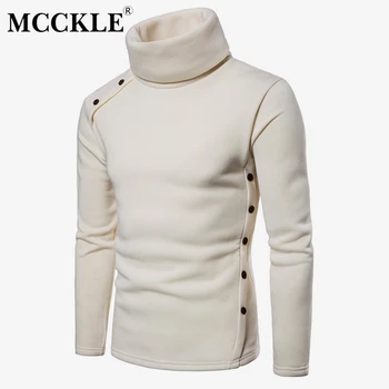 

Turtleneck Knitted Men's Pullover Knitting Solid Black Slim Button Sweaters Pullovers For Man 2019 Spring Warm Male Sweaters