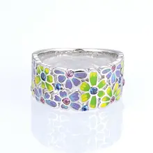 Flower Ring for Woman Colorful Transparency HANDMADE