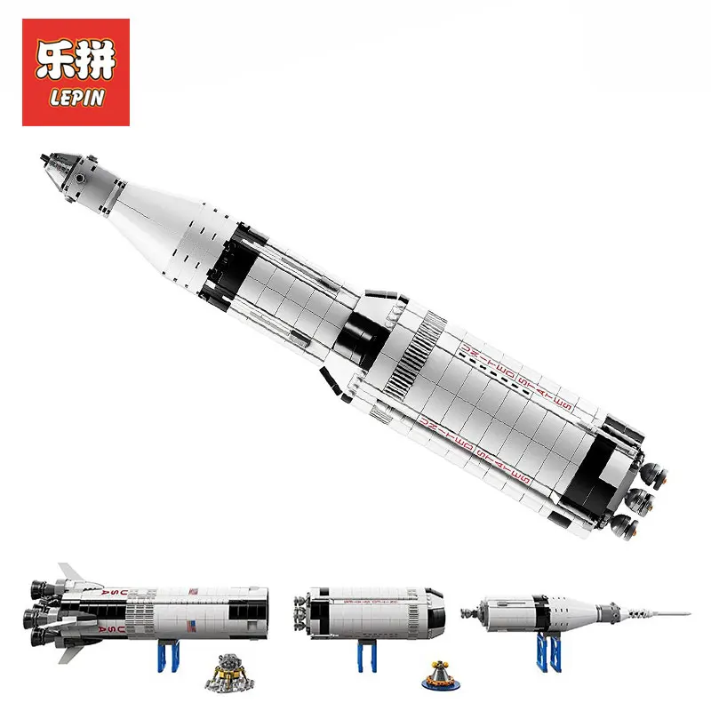 

LEPIN 37003 Creative Series Apollo Saturn V Launch Vehicle Set Children Building Blocks Bricks Educational Toy LegoINGlys 21309