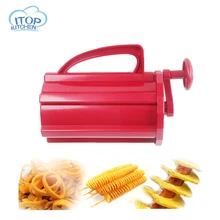 ITOP Manual Twisted Potato Slicer Red ABS Plastic Tornado Carrot Cutter 3 in 1 Slicing Machine ITOP Manual Twisted Potato Slicer Red ABS Plastic Tornado Carrot Cutter 3 in 1 Slicing Machine