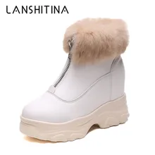 Women Winter Warm Boots 2019 New Ankle Boots Wedge Heels Sneakers Warm Rabbit Fur Snow Boots 9CM Thick Sole Platform Shoes Woman Women Winter Warm Boots 2019 New Ankle Boots Wedge Heels Sneakers Warm Rabbit Fur Snow Boots 9CM Thick Sole Platform Shoes Woman