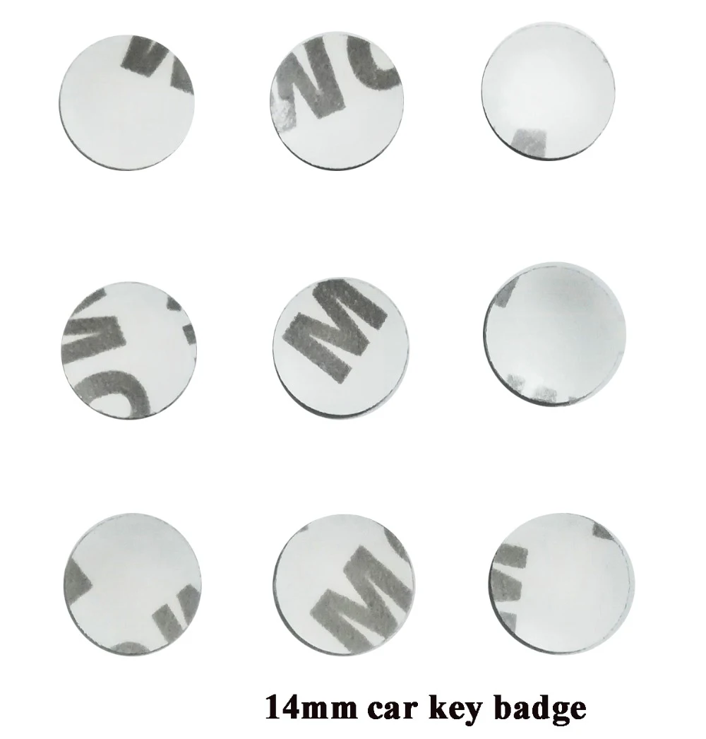 Круглый Автомобильный ключ логотип наклейка, 3D версия наклейка с эмблемой для автомобиля с диаметром 14 мм, Металлический Брелок Автомобильная Эмблема Ключ
