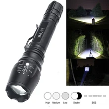 High power Ultra bright Police Military 5 Mode CREE XML T6 6000 Lumen Tactical Self Defense Led Flashlight for Hiking Camping