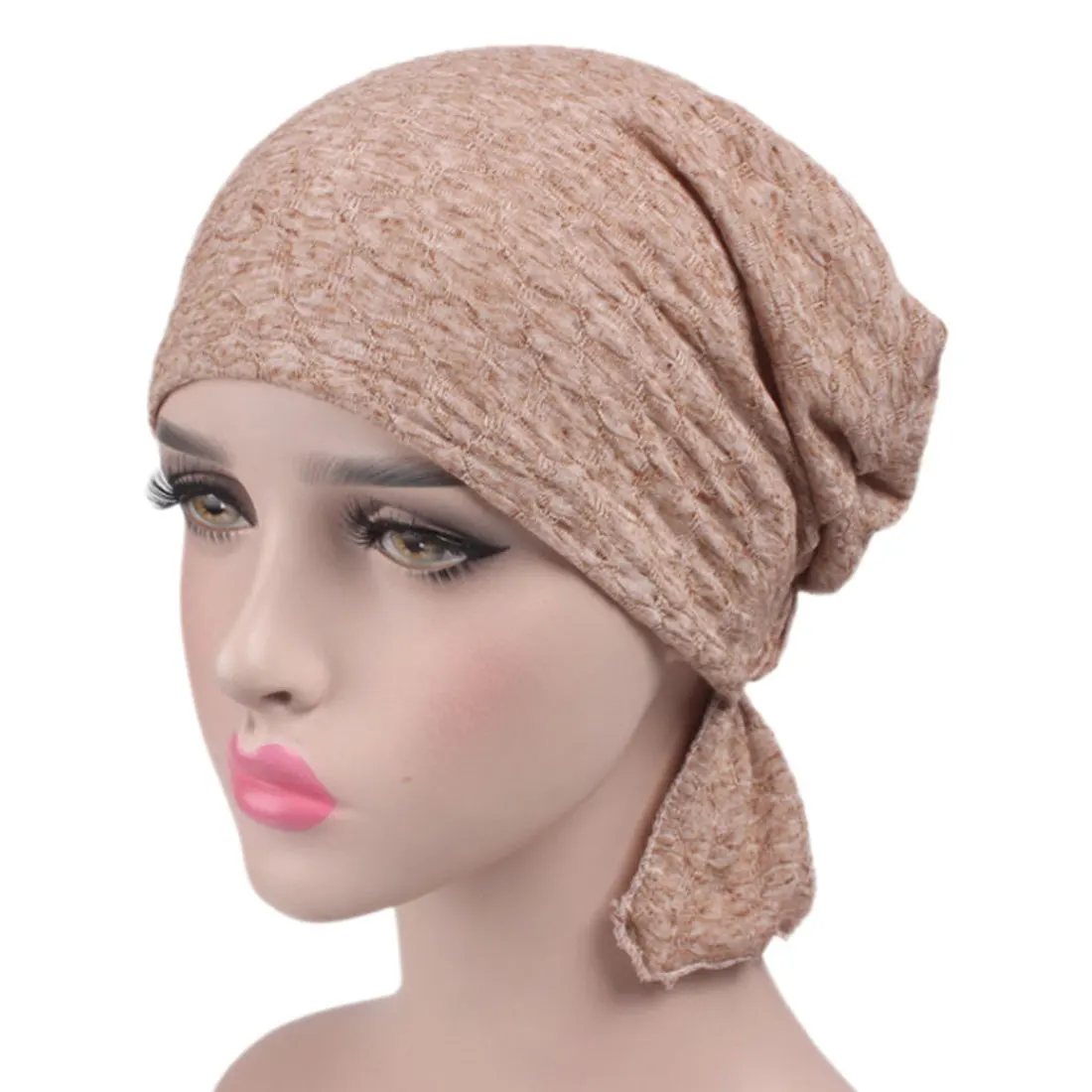 1 предмет; Новинка; Для женщин эластичная повязка шляпа мусульманский хиджаб Джерси бусины рака Кепка chemo хиджабы стрейтчевый Обёрточная бумага головной платок - Цвет: 2