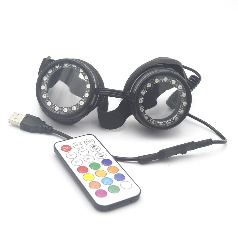 Trendy Pixel Led Goggles with kaleidoscope glass lens