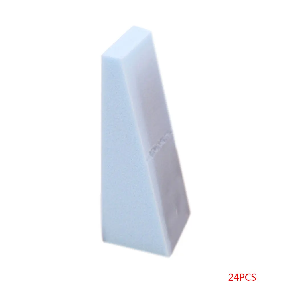 NO.2 Light blue Для женщин и девочек, 24 шт., треугольная пудра, пуховка, косая резка, красота, макияж, яйца, поролоновая губка - Цвет: NO.2 Light blue
