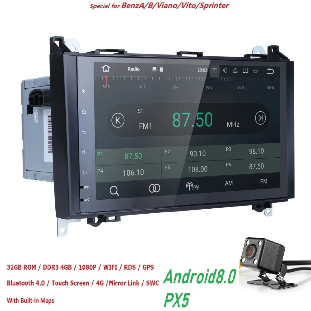 Cheap 2 din Android 8.0 Car Multimedia for Mercedes Benz sprinter Vito W639 Viano W169 B200W245 W209 W906 2500 3000 2006-2014Autoradio 3