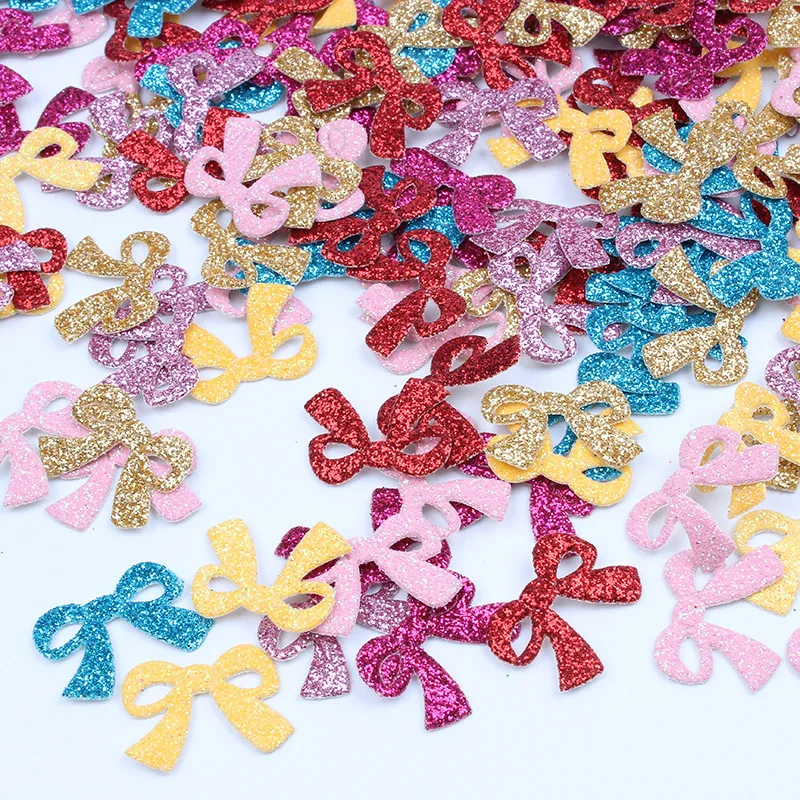 

100pcs/lot Cartoon Mini Stick On Bow Sticker DIY Bows Patch Pads for Girls Headwear Scrapbook Decoration Handmade Craft Material