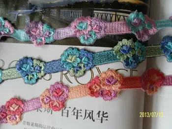 

Free shipping 5yards/lot 3cm wide 3 colors mix lace clothing accessories clothing accessories purple-blue-orange mixed