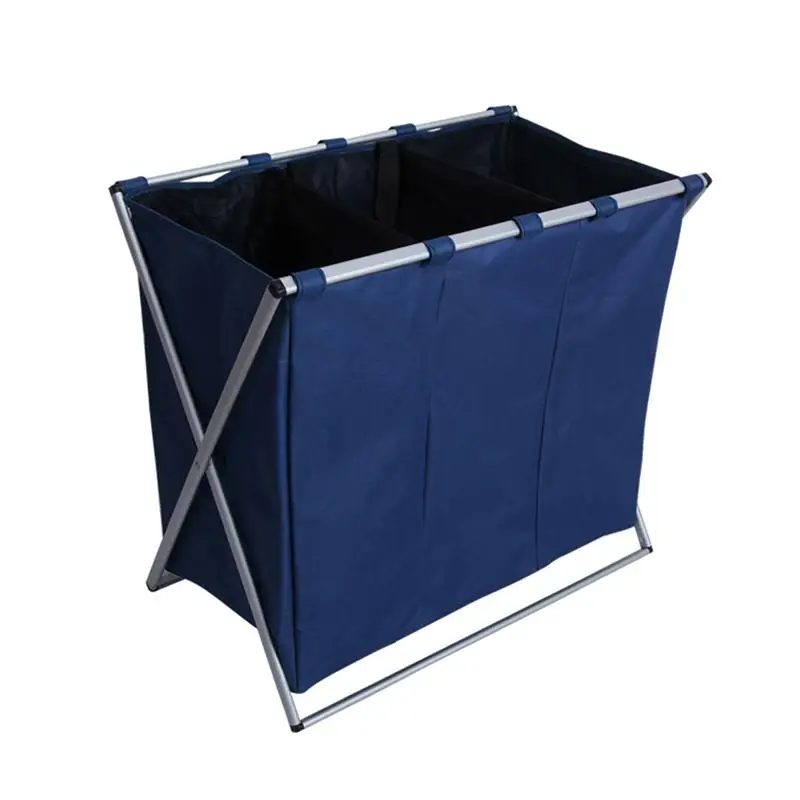 OUNONA الغسيل تخزين منظمة سلة طوي سلة الغسيل الحمام حقيبة الغسيل المنتج الثلاثي مقصورة