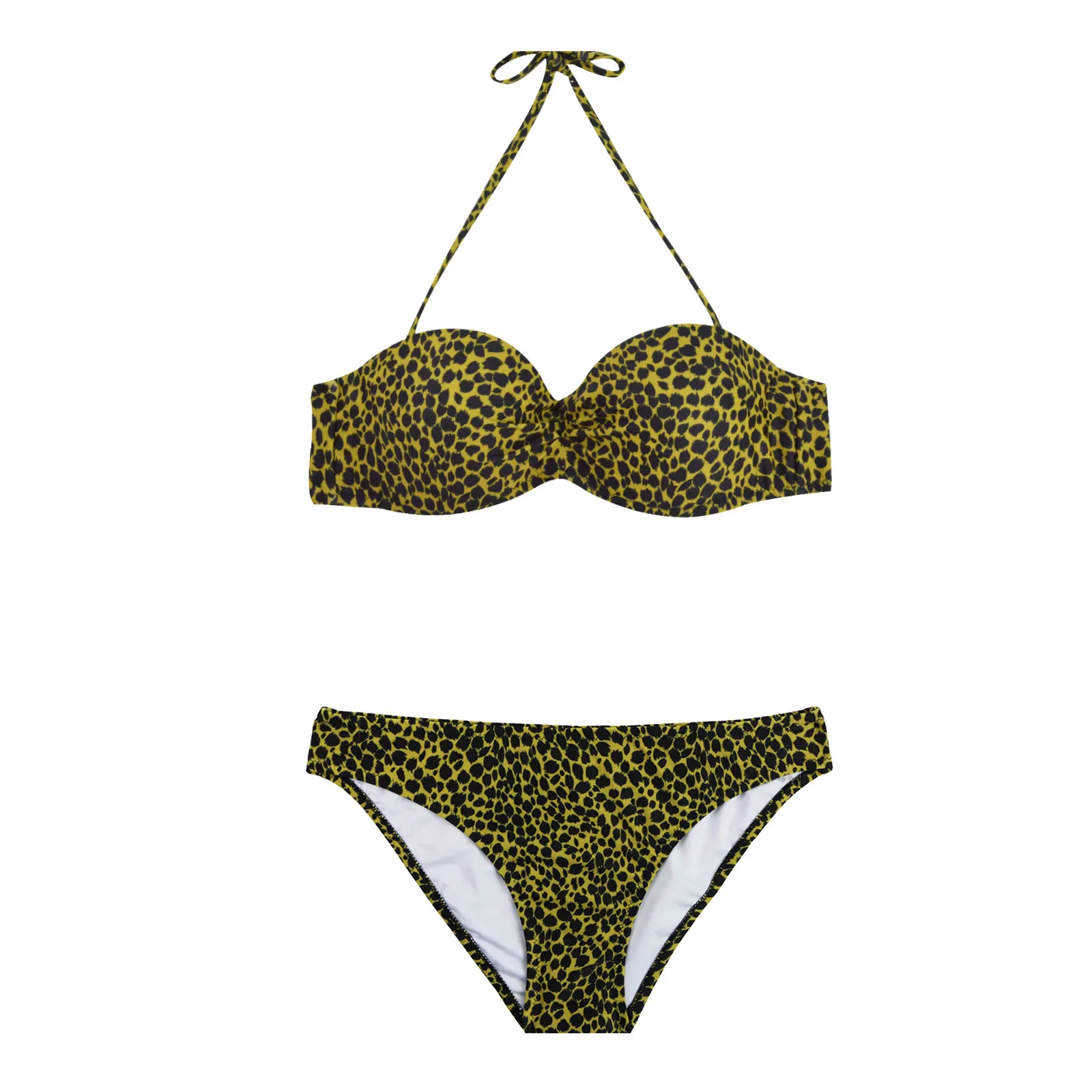 

Women Sexy Bikini Set Low Waist Swimwear Push Up Bathing Suit String Halter Solid Swimsuit Female Beachwear Pad Biquinis 2016