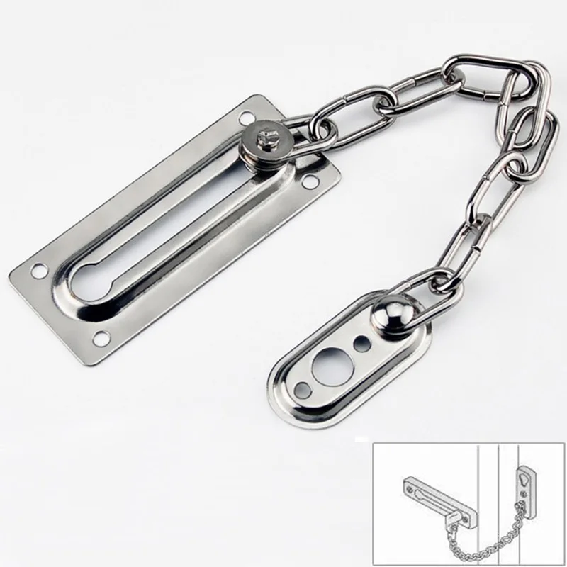 

Sliding Door Lock Chrome Door Lock Chain Bolt Safety Chain Hotel Office Security Chain Gate Ca
